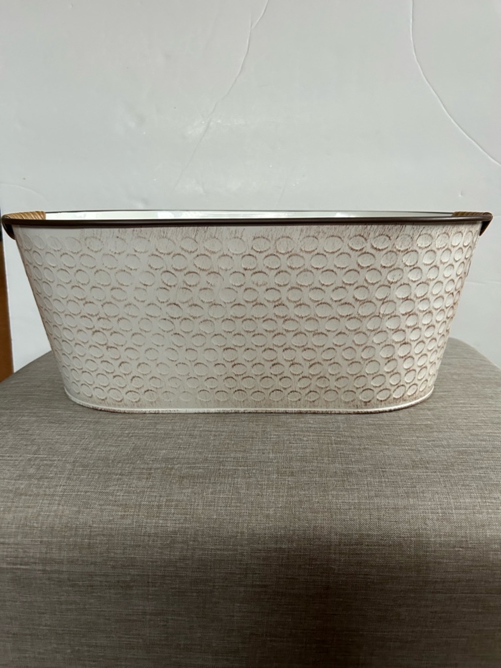 Better Homes And Gardens Antiqued White Galvanized Ice Bucket & Oval Tub - Picture 2 of 12